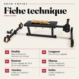 Cadre de Bondage à Genoux Oberkampf : fiche technique du banc rembourré