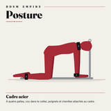 Cadre de Bondage à Genoux Oberkampf : posture sur le cadre acier