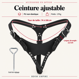 Ceinture ajustable en option — tour de taille 74 à 106 cm, sangle 2,5 cm, PU non élastique