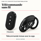 Cage de Chasteté Électrostimulation — Télécommande sans fil