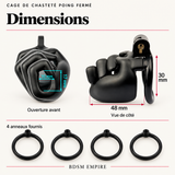Cage de Chasteté Poing Fermé — Dimensions et anneaux