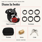 Cage de Chasteté Puppy Muselière Colorée — Contenu de la boîte