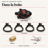 Cage de Chasteté Puppy Tête de Chien — Contenu de la boîte