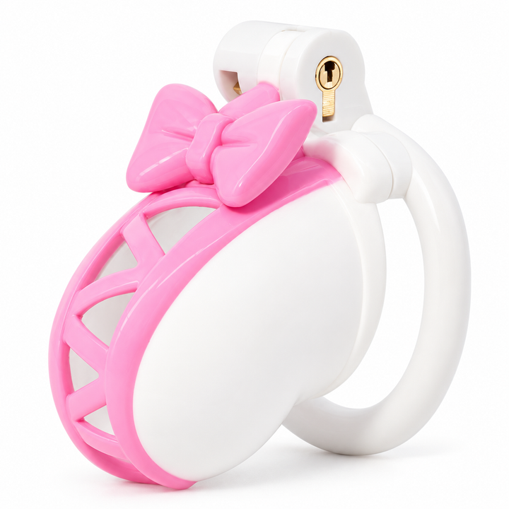Cage de Chasteté Sissy Nœud Rose — Visuel de présentation