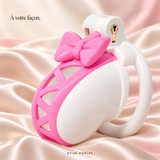 Cage de Chasteté Sissy Nœud Rose — Visuel de collection