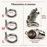 Cage de Chasteté   Lion Acier — dimensions