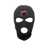 Cagoule 3 Trous Patch Tête de Mort ou Smiley : cagoule trois trous en maille avec patch, photo 7