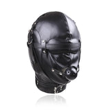 Cagoule Bondage Cuir PU Privation Sensorielle : cagoule de bondage intégrale en cuir PU, photo 1
