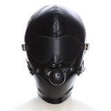Cagoule Bondage Cuir PU Privation Sensorielle : cagoule de bondage intégrale en cuir PU, photo 4