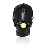 Cagoule Bondage Cuir PU Privation Sensorielle : cagoule de bondage intégrale en cuir PU, photo 9