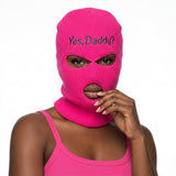 Cagoule Brodée Yes Daddy 3 Trous : cagoule en maille brodée Yes Daddy, photo 1