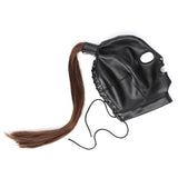 Cagoule SM Cuir PU Noire, 6 Modèles : cagoule SM en cuir PU noir, photo 2