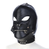 Cagoule SM Cuir PU Noire, 6 Modèles : cagoule SM en cuir PU noir, photo 8