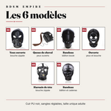 Cagoule SM Cuir PU Noire, 6 Modèles : les 6 modèles