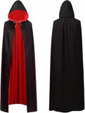Cape Réversible Noire et Rouge : cape réversible à capuche noire et rouge, photo 1