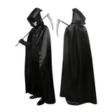 Cape Velours Plissé Noire à Capuche : cape noire plissée en velours à capuche, photo 5