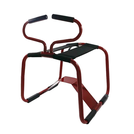 Chaise Sexuelle à Rebond : chaise métal à assise élastique et poignées en mousse, photo 1