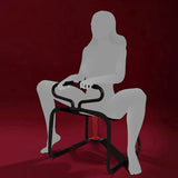 Chaise Sexuelle à Rebond : chaise métal à assise élastique et poignées en mousse, photo 3