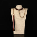 Collier Esclave BDSM Cuir Anneau : collier esclave en cuir à anneau, marron ou noir, photo 10