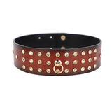 Collier Esclave BDSM Cuir Anneau : collier esclave en cuir à anneau, marron ou noir, photo 1