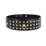 Collier Esclave BDSM Cuir Anneau : collier esclave en cuir à anneau, marron ou noir, photo 2