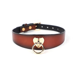 Collier Esclave BDSM Cuir Anneau : collier esclave en cuir à anneau, marron ou noir, photo 7