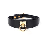 Collier Esclave BDSM Cuir Anneau : collier esclave en cuir à anneau, marron ou noir, photo 8