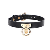 Collier Esclave BDSM Cuir Anneau : collier esclave en cuir à anneau, marron ou noir, photo 9