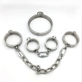 Collier, Menottes et Entraves Acier Lourd : ensemble collier, menottes et entraves en acier inoxydable, photo 12