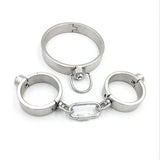 Collier, Menottes et Entraves Acier Lourd : ensemble collier, menottes et entraves en acier inoxydable, photo 13