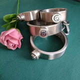 Collier, Menottes et Entraves Acier Lourd : ensemble collier, menottes et entraves en acier inoxydable, photo 2