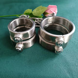 Collier, Menottes et Entraves Acier Lourd : ensemble collier, menottes et entraves en acier inoxydable, photo 5