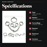 Collier, Menottes et Entraves Acier Lourd : spécifications