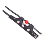 Collier de Posture avec Bâillon Boule Rouge : collier de posture noir, bâillon boule rouge, photo 5