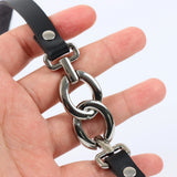Collier Ras du Cou Anneaux Entrelacés : ras du cou noir, trois anneaux métalliques entrelacés, photo 3