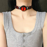 Collier Ras du Cou Mauvais Œil 5 Coloris : ras du cou mauvais œil gothique, coloris au choix, photo 3