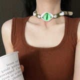 Collier Ras du Cou Mauvais Œil 5 Coloris : ras du cou mauvais œil gothique, coloris au choix, photo 4