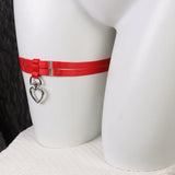 Collier Ras du Cou Rouge Pendentif Cœur : ras du cou rouge, pendentif anneau en forme de cœur, photo 4