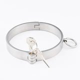Collier Verrouillable Acier Inoxydable 304 : collier rigide en acier inoxydable avec anneau et clés, photo 2