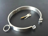 Collier Verrouillable Acier Inoxydable 304 : collier rigide en acier inoxydable avec anneau et clés, photo 3