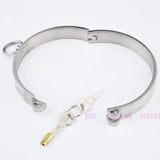 Collier Verrouillable Acier Inoxydable 304 : collier rigide en acier inoxydable avec anneau et clés, photo 4