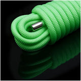 Corde Bondage Fluorescente Verte : corde vert fluorescent tressée à embouts métalliques, photo 5