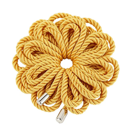 Corde Shibari Satinée 8 Coloris : corde shibari satinée en nylon torsadé, embouts métalliques, photo 1