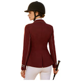 Costume Cavalière Veste d'Équitation : blazer d'équitation boutonné à col à revers, photo 10