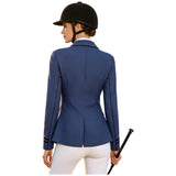 Costume Cavalière Veste d'Équitation : blazer d'équitation boutonné à col à revers, photo 2