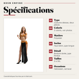 Costume Déesse Bikini Jupe Fendue : spécifications