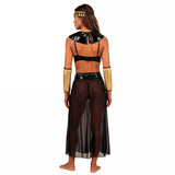Costume Égyptienne Sexy Noir et Or : ensemble égyptienne noir et or, soutien-gorge et jupe, photo 2