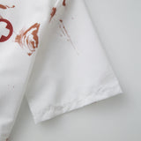 Costume Infirmière Zombie Gants Rouges : robe d'infirmière zombie blanche tachée, coiffe, photo 5