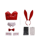 Costume Lapine Sexy en Similicuir : costume de lapine en similicuir avec bustier et oreilles, photo 4