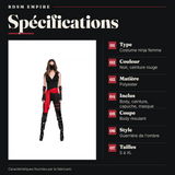 Costume Ninja Femme Ceinture Rouge : spécifications